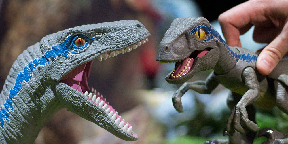 jurassic world super colossal velociraptor blue