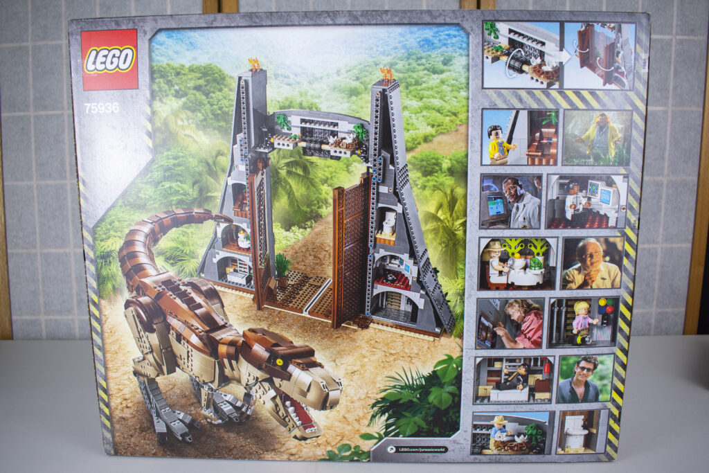 Jurassic Park T-Rex Rampage - Back of Box Image.